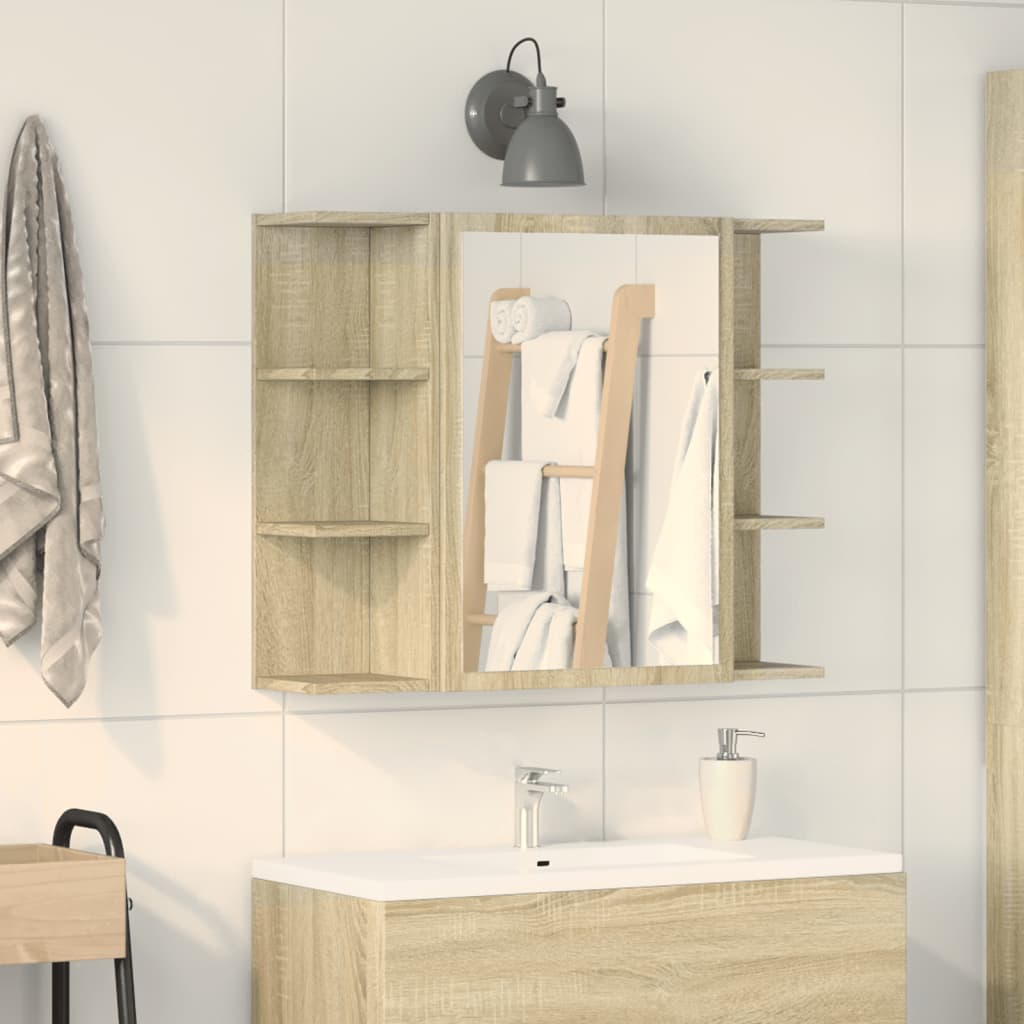 Baderomsspeil Skap Sonoma Eik 80x20,5x64 cm