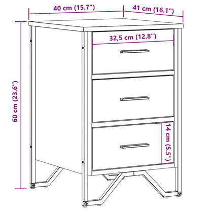 Nattbord Sengbord Brun Eik 40x41x60 cm