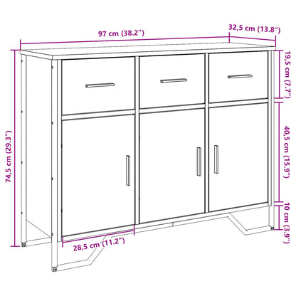 Skjenk Svart 97x32,5x74,5 cm