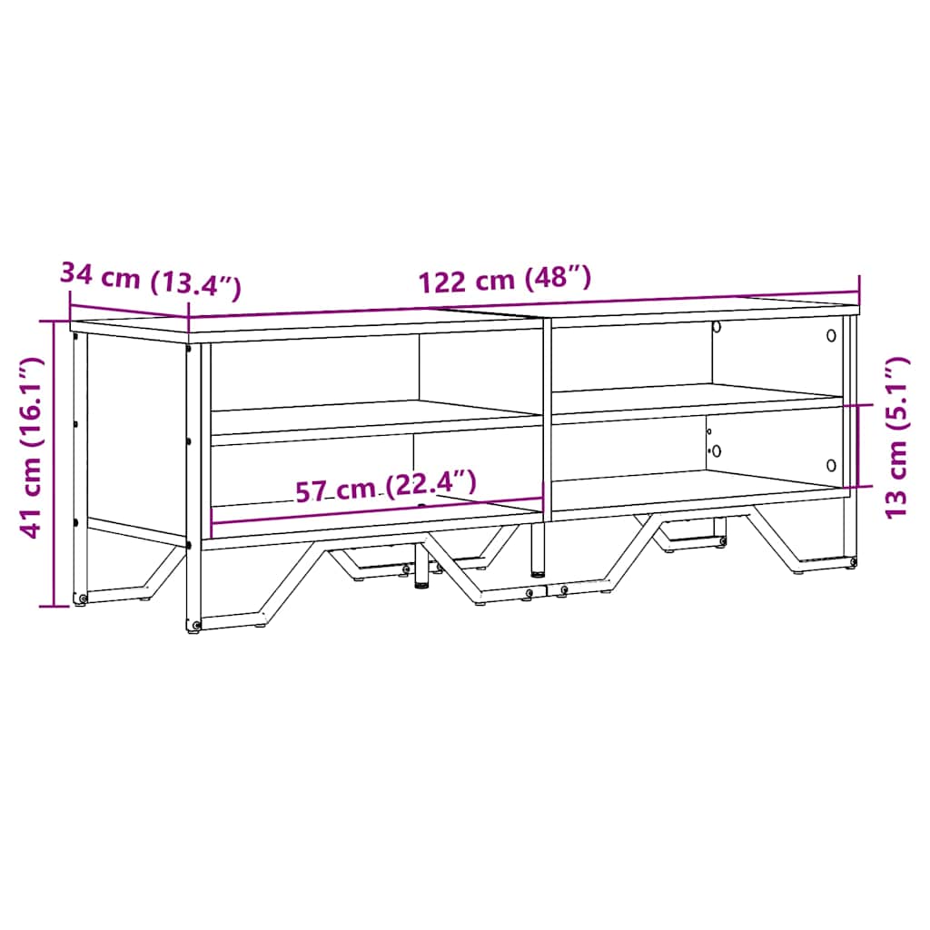TV-Møbel Svart TV-benk 122x34x41 cm
