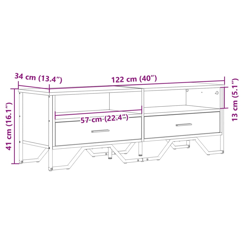 TV-Møbel Sonoma Eik TV-benk 122x34x41 cm