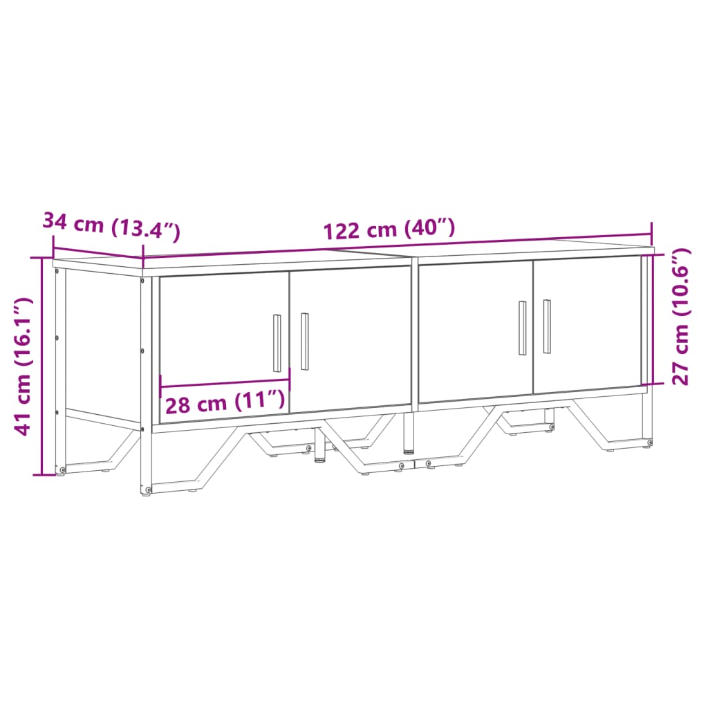 TV-Møbel Brun Eik Tv-benk 122x34x41 cm