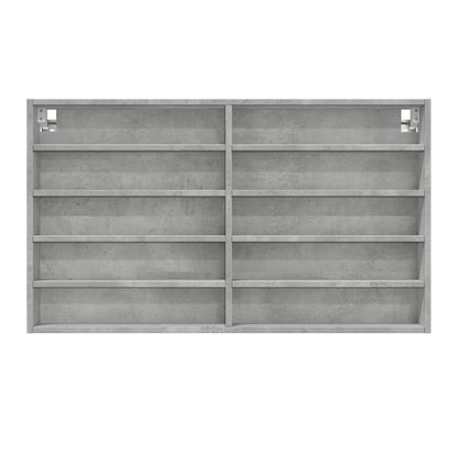 Vitrineskap Betonggrå 100x15x58 cm