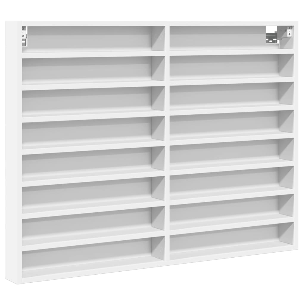 Vitrineskap hvit 100x8,5x75 cm konstruert tre