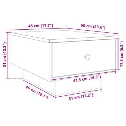 Salongbord Sofabord Hvit 60x45x31 cm