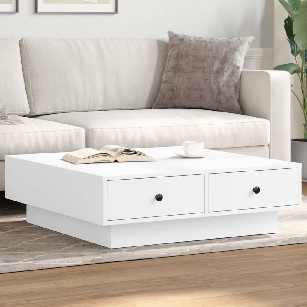 Salongbord Sofabord Hvit 90x90x28 cm