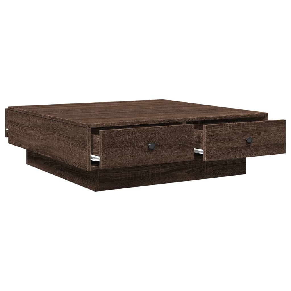 Salongbord Sofabord Brun Eik 90x90x28 cm