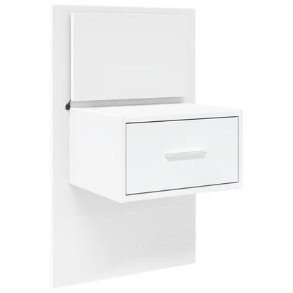 Nattbord Sengbord Hvit med LED-lys