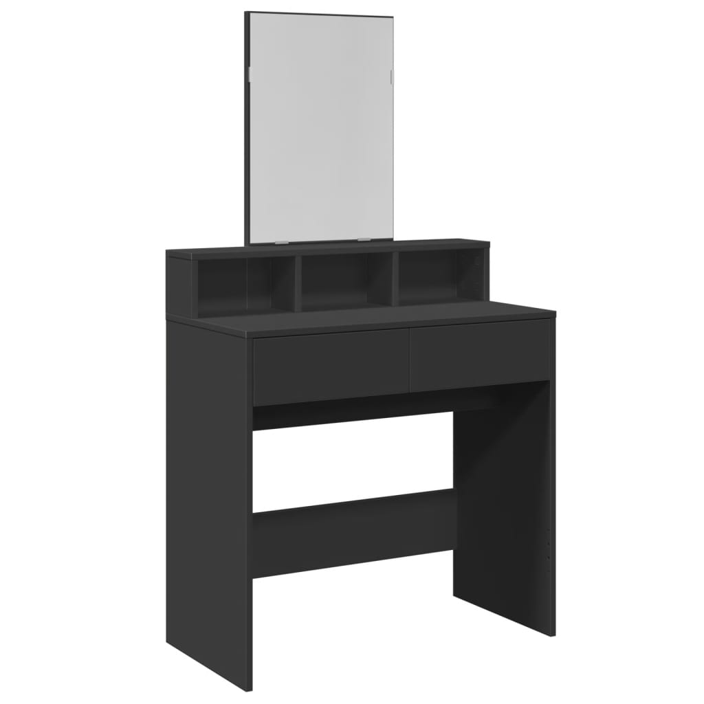 Sminkebord Svart speil 80x41x144,5 cm