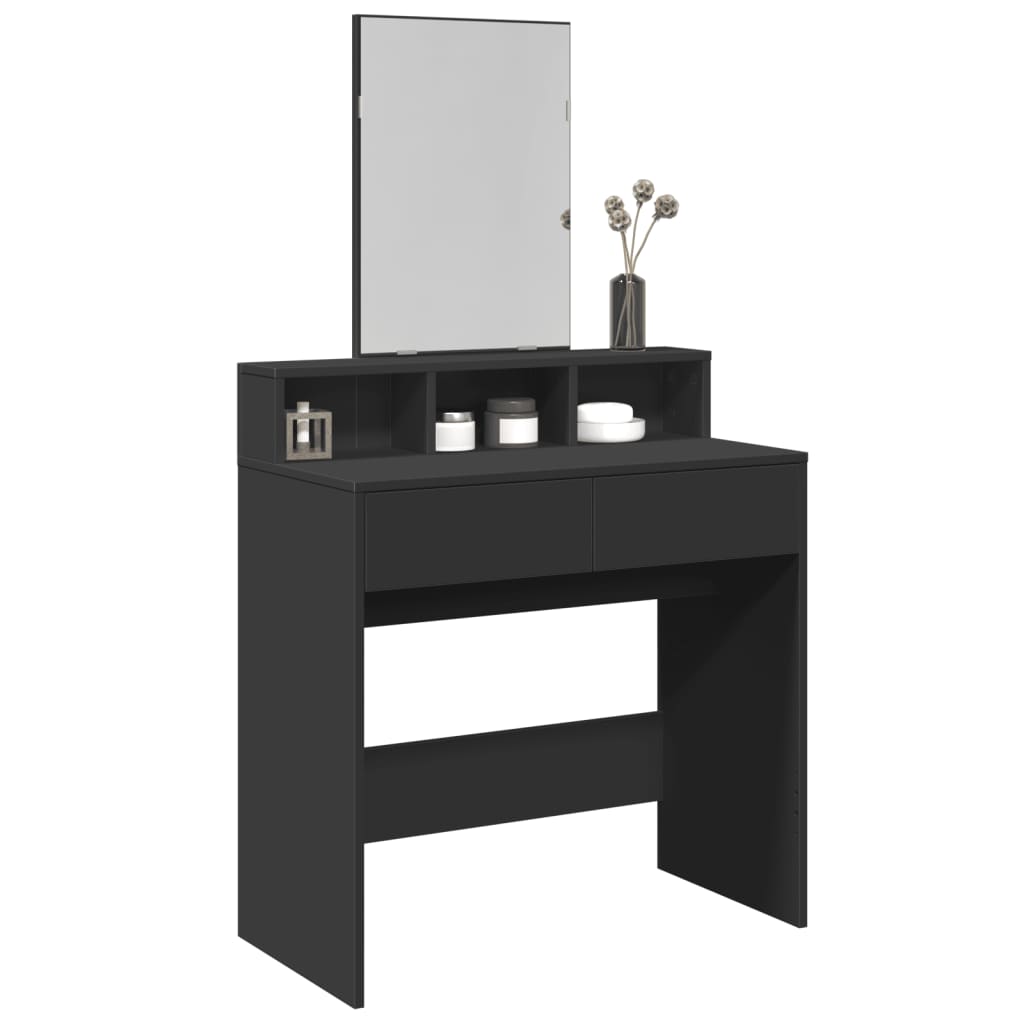 Sminkebord Svart speil 80x41x144,5 cm