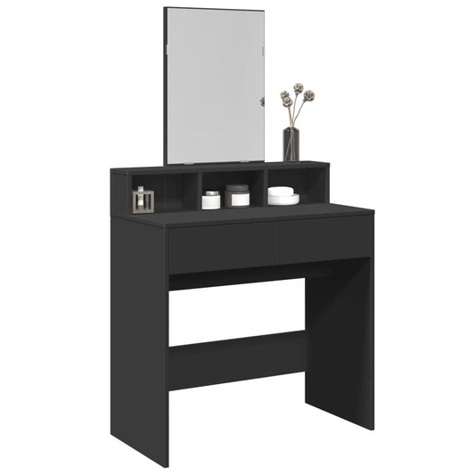 Sminkebord Svart speil 80x41x144,5 cm