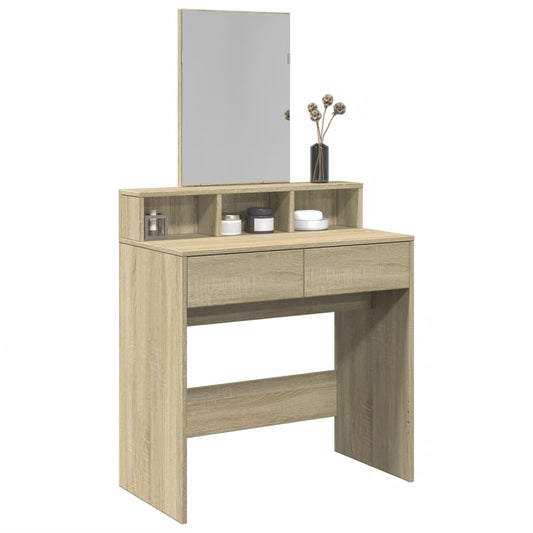 Sminkebord Sonoma Eik speil 80x41x144,5 cm