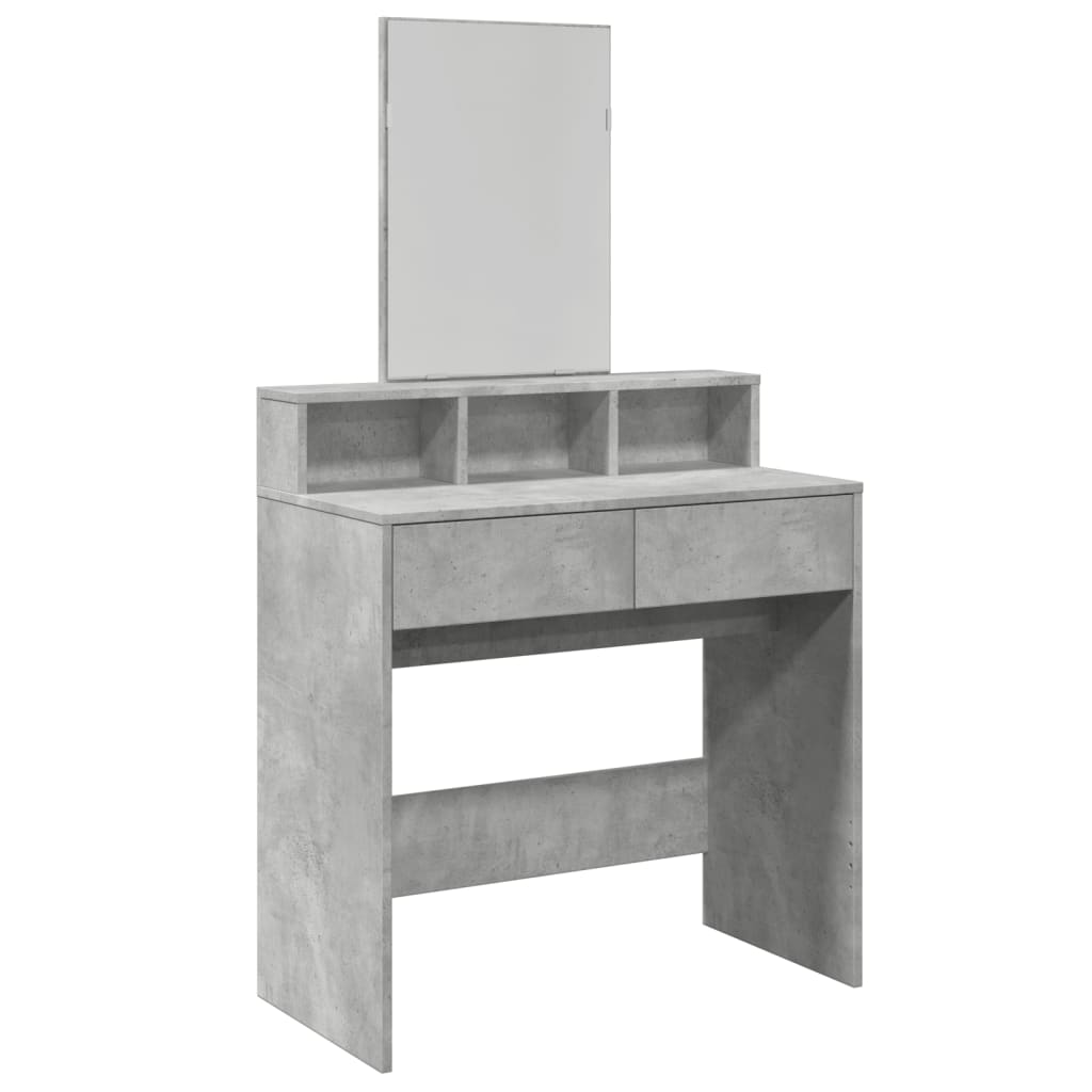 Sminkebord Betonggrå speil 80x41x144,5 cm