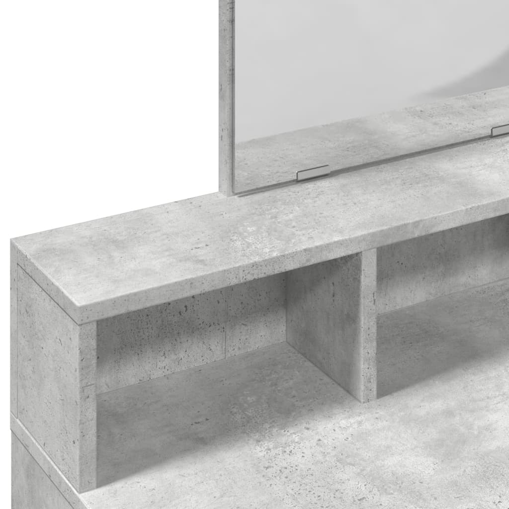 Sminkebord Betonggrå speil 80x41x144,5 cm