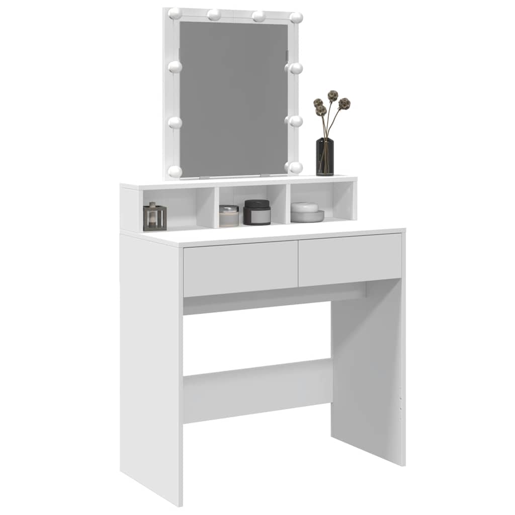 Sminkebord Hvit LED 80x41x144,5 cm