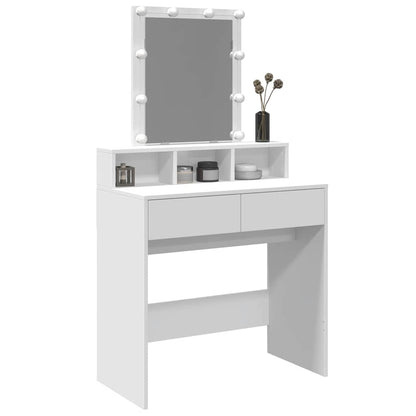 Sminkebord Hvit LED 80x41x144,5 cm