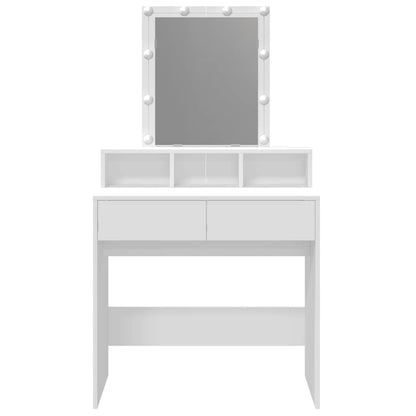 Sminkebord Hvit LED 80x41x144,5 cm