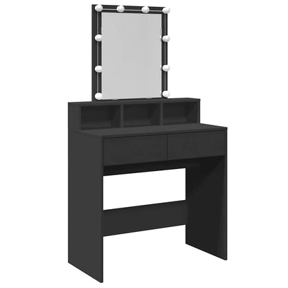 Sminkebord Svart LED 80x41x144,5 cm