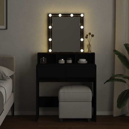 Sminkebord Svart LED 80x41x144,5 cm