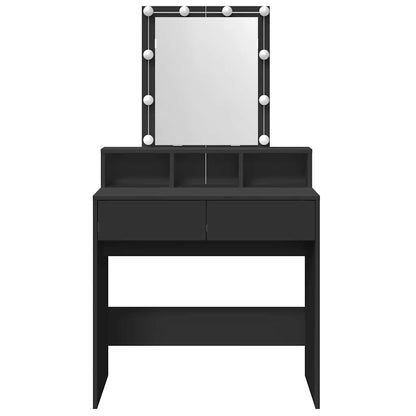 Sminkebord Svart LED 80x41x144,5 cm