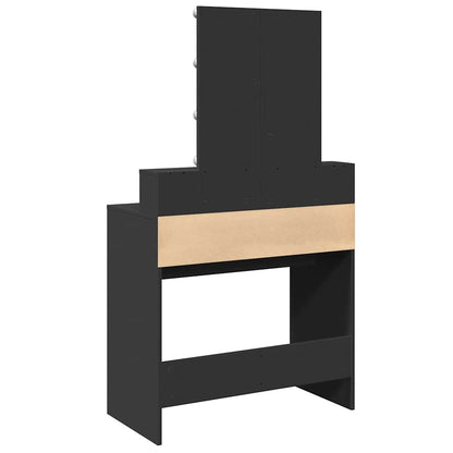 Sminkebord Svart LED 80x41x144,5 cm