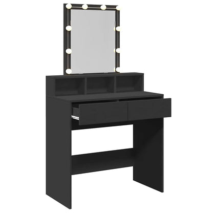 Sminkebord Svart LED 80x41x144,5 cm