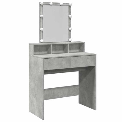 Sminkebord Betonggrå LED 80x41x144,5 cm