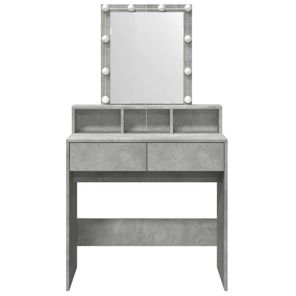 Sminkebord Betonggrå LED 80x41x144,5 cm