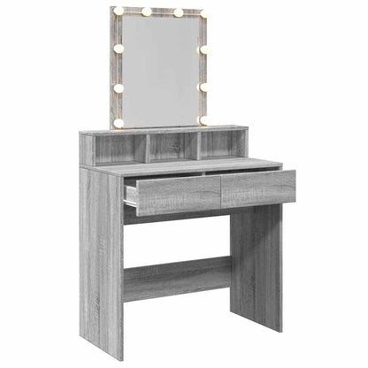 Sminkebord Sonoma Grå LED 80x41x144,5 cm