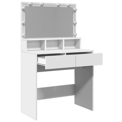 Sminkebord Hvit LED 80x41x134,5 cm