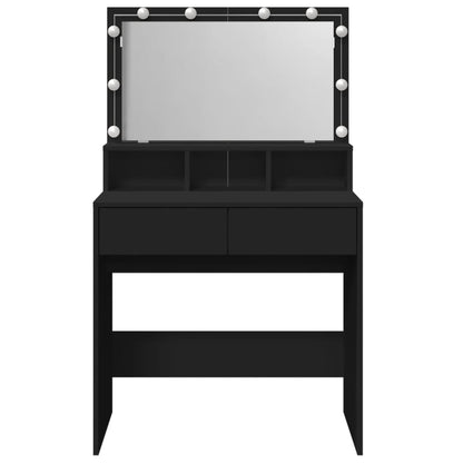 Sminkebord Svart LED 80x41x134,5 cm