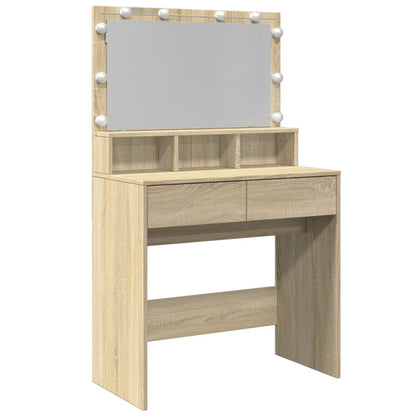 Sminkebord Sonoma Eik LED 80x41x134,5 cm
