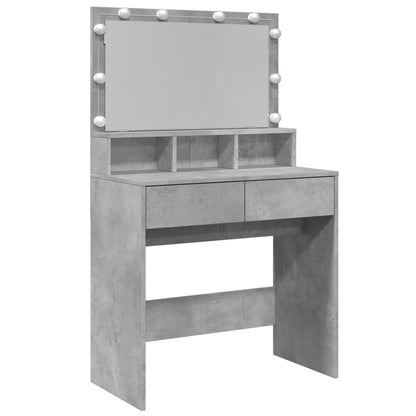 Sminkebord Betonggrå LED 80x41x134,5 cm