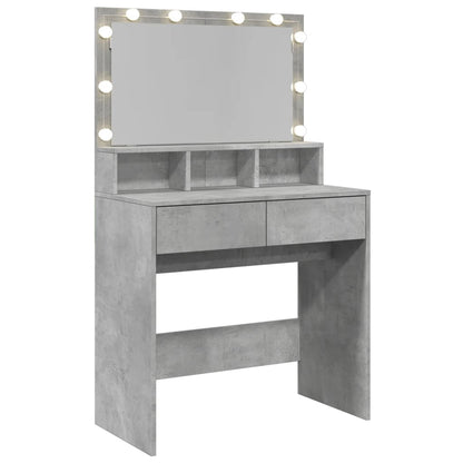 Sminkebord Betonggrå LED 80x41x134,5 cm