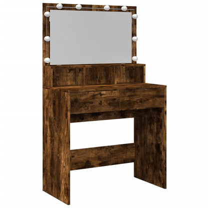 Sminkebord Røkt Eik LED 80x41x134,5 cm