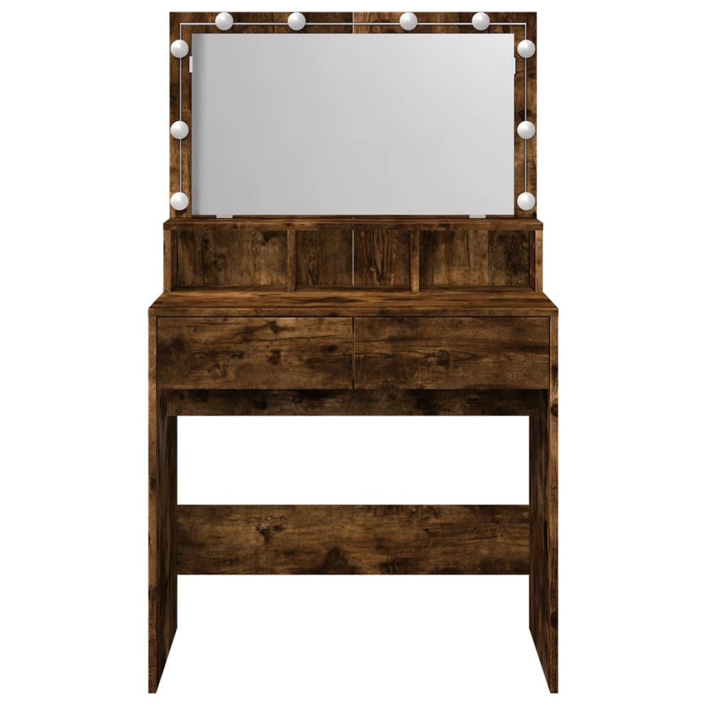 Sminkebord Røkt Eik LED 80x41x134,5 cm