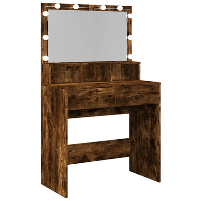 Sminkebord Røkt Eik LED 80x41x134,5 cm
