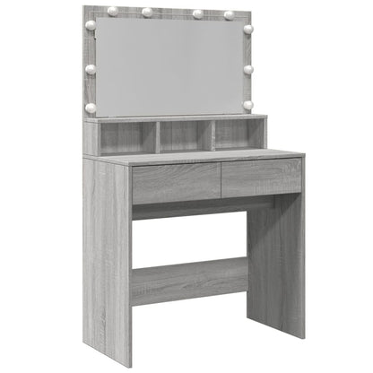 Sminkebord Sonoma Grå LED 80x41x134,5 cm