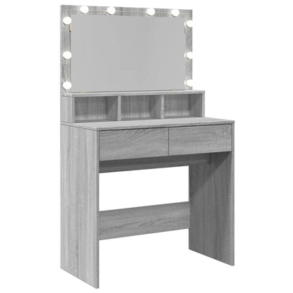 Sminkebord Sonoma Grå LED 80x41x134,5 cm