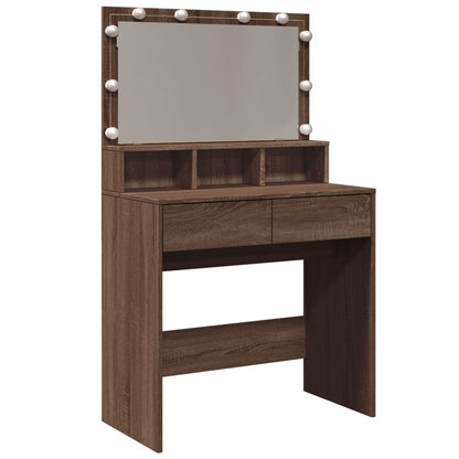 Sminkebord Brun Eik LED 80x41x134,5 cm