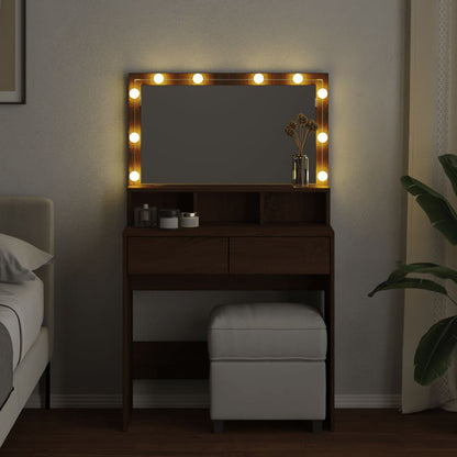Sminkebord Brun Eik LED 80x41x134,5 cm