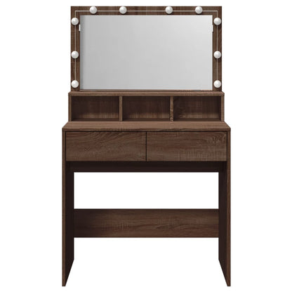 Sminkebord Brun Eik LED 80x41x134,5 cm