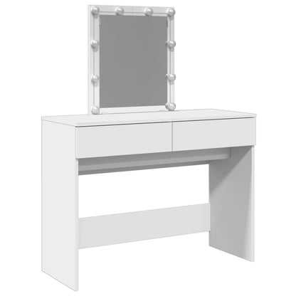 Sminkebord Hvit LED 100x40x130 cm