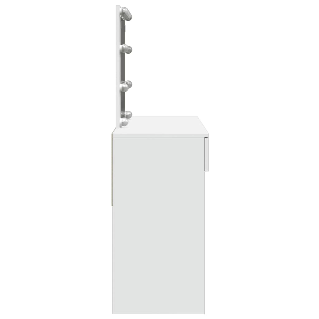 Sminkebord Hvit LED 100x40x130 cm