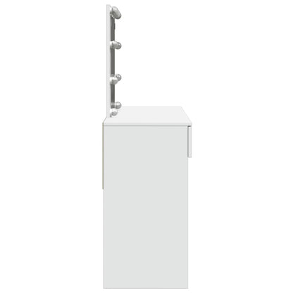 Sminkebord Hvit LED 100x40x130 cm