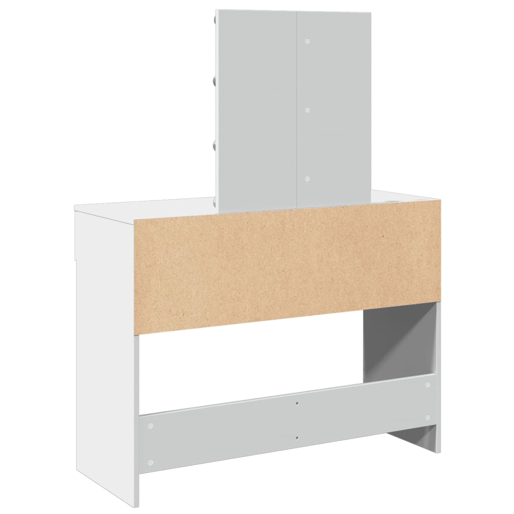 Sminkebord Hvit LED 100x40x130 cm