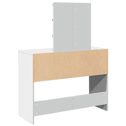 Sminkebord Hvit LED 100x40x130 cm