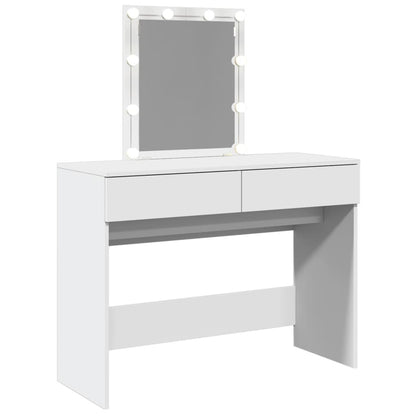 Sminkebord Hvit LED 100x40x130 cm