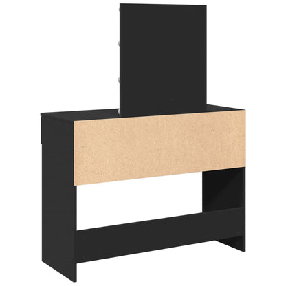 Sminkebord Svart LED 100x40x130 cm
