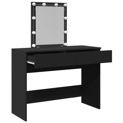Sminkebord Svart LED 100x40x130 cm